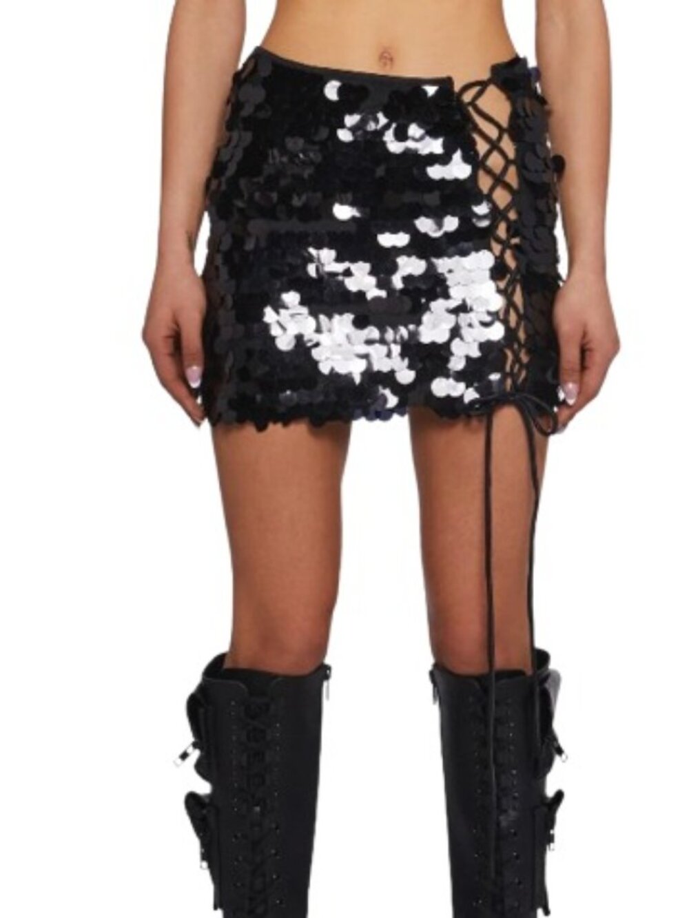 Club Exx Dolls Kill Strobelight Redux Mini Skirt Black JR XXL New